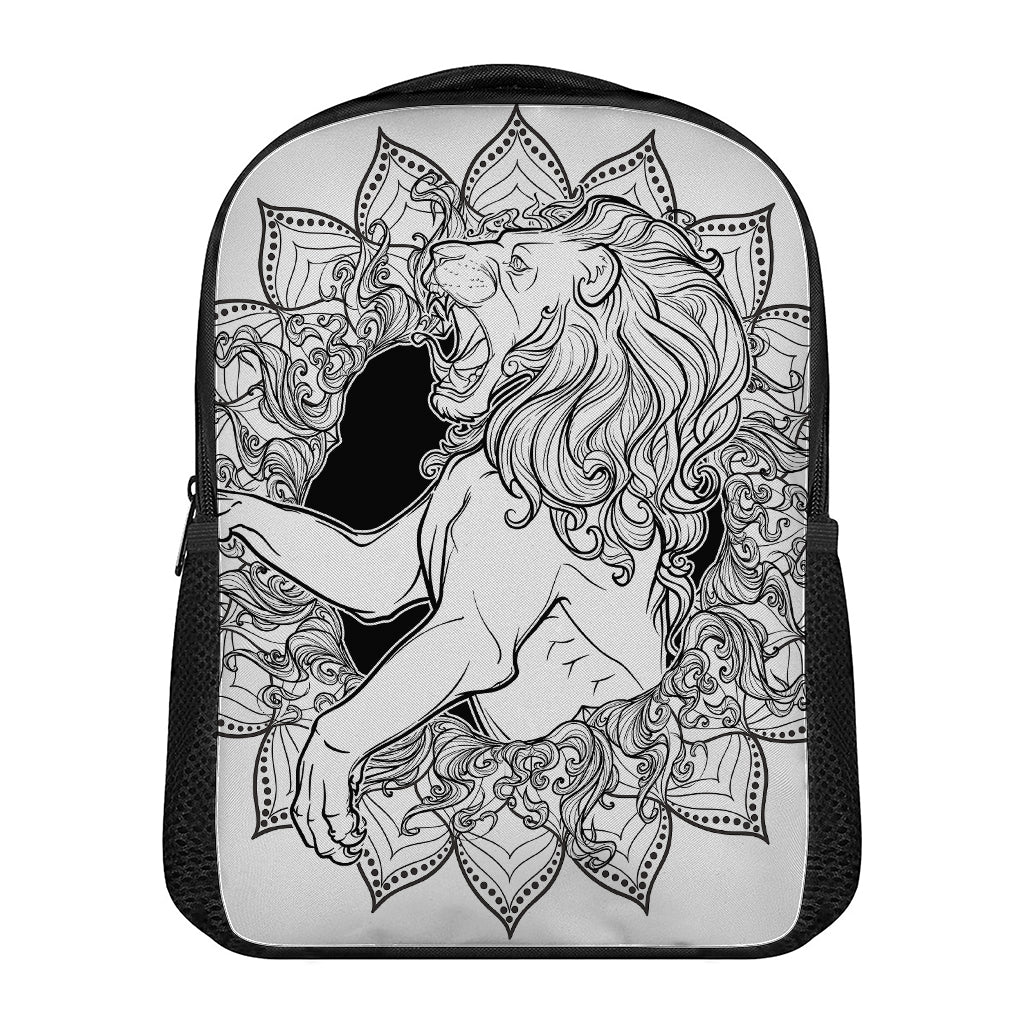 White And Black Leo Sign Print Casual Backpack