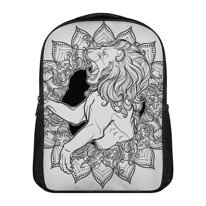 White And Black Leo Sign Print Casual Backpack