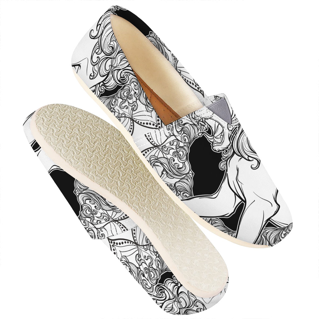 White And Black Leo Sign Print Casual Shoes