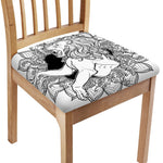 White And Black Leo Sign Print Chair Cushion Cover