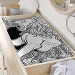 White And Black Leo Sign Print Changing Pad Cover