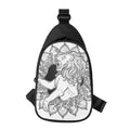 White And Black Leo Sign Print Sling Bag