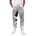 White And Black Leo Sign Print Cotton Sweatpants