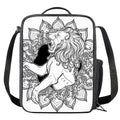White And Black Leo Sign Print Crossbody Lunch Bag