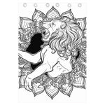 White And Black Leo Sign Print Curtain