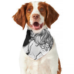 White And Black Leo Sign Print Dog Bandana