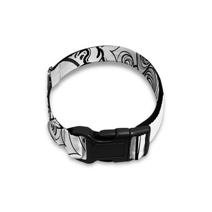 White And Black Leo Sign Print Dog Collar