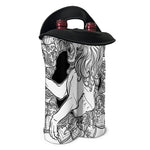 White And Black Leo Sign Print Double Neoprene Wine Tote