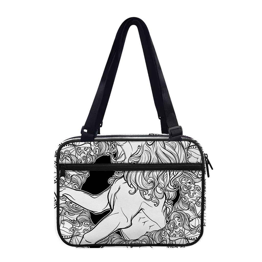White And Black Leo Sign Print Double Strap Bible Bag