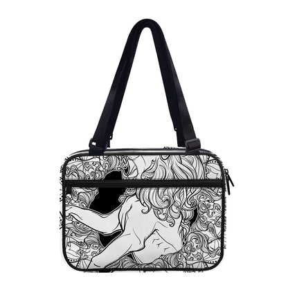 White And Black Leo Sign Print Double Strap Bible Bag