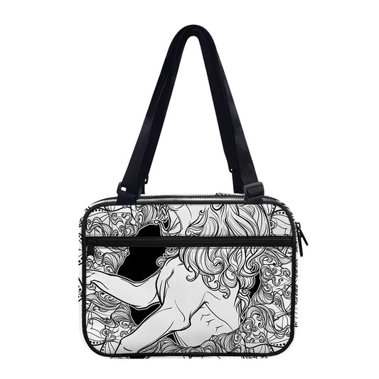 White And Black Leo Sign Print Double Strap Bible Bag