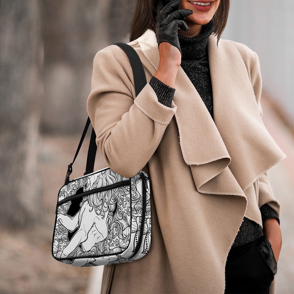 White And Black Leo Sign Print Double Strap Bible Bag