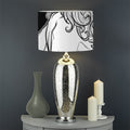 White And Black Leo Sign Print Drum Lamp Shade