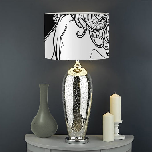 White And Black Leo Sign Print Drum Lamp Shade