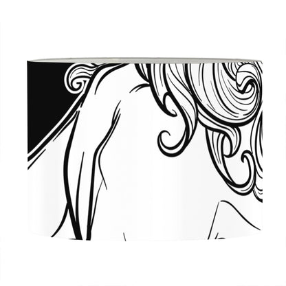 White And Black Leo Sign Print Drum Lamp Shade
