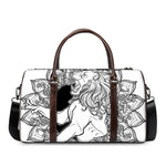 White And Black Leo Sign Print Duffle Bag