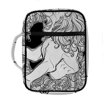 White And Black Leo Sign Print Front Pocket Bible Bag