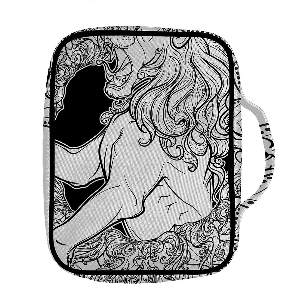 White And Black Leo Sign Print Front Pocket Bible Bag