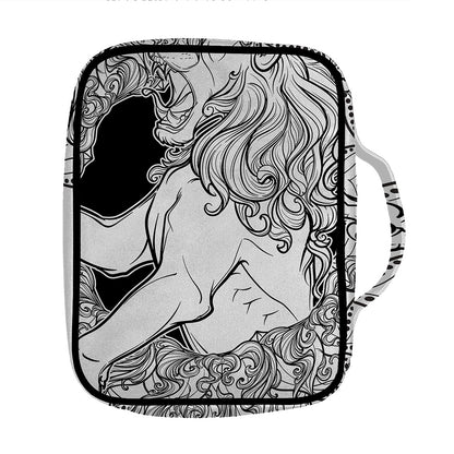 White And Black Leo Sign Print Front Pocket Bible Bag