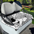 White And Black Leo Sign Print Golf Cart Seat Cover