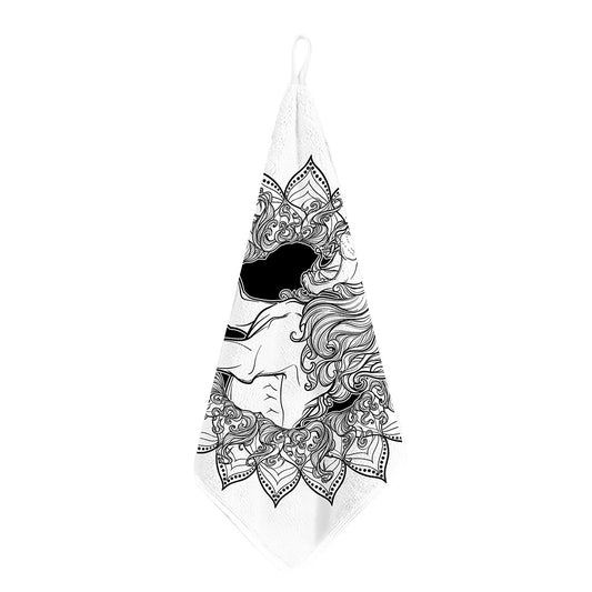 White And Black Leo Sign Print Hand Towel