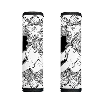 White And Black Leo Sign Print Handle Covers