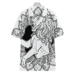 White And Black Leo Sign Print Hawaiian Shirt