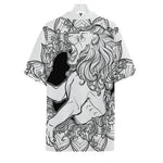White And Black Leo Sign Print Hawaiian Shirt