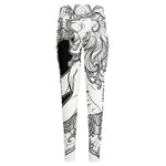 White And Black Leo Sign Print High-Waisted Pocket Leggings