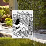 White And Black Leo Sign Print House Flag