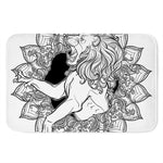 White And Black Leo Sign Print Indoor Door Mat