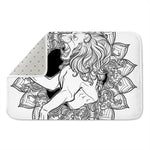White And Black Leo Sign Print Indoor Door Mat