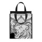 White And Black Leo Sign Print Insulated Lunch Tote