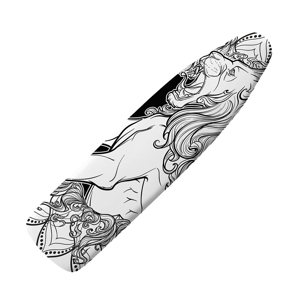 White And Black Leo Sign Print Ironing Board Cover