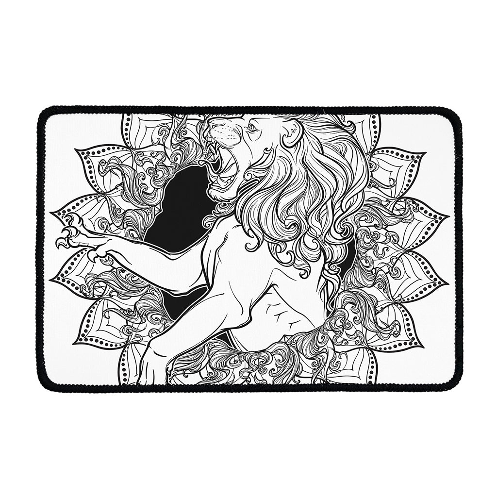 White And Black Leo Sign Print Kitchen Mat