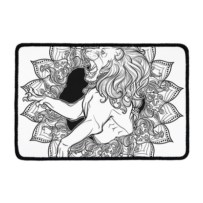 White And Black Leo Sign Print Kitchen Mat