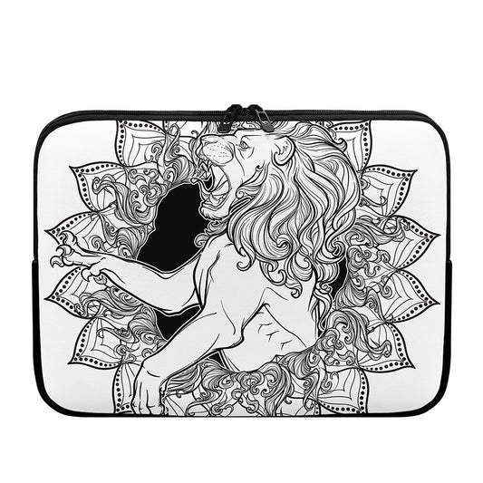 White And Black Leo Sign Print Laptop Sleeve