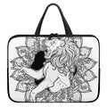 White And Black Leo Sign Print Laptop Sleeve With Handle