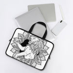 White And Black Leo Sign Print Laptop Sleeve With Handle
