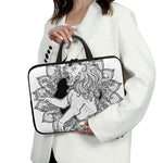 White And Black Leo Sign Print Laptop Sleeve With Handle