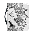 White And Black Leo Sign Print Leather Bible Cover