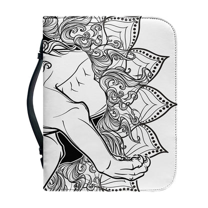 White And Black Leo Sign Print Leather Bible Cover