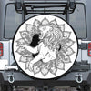 White And Black Leo Sign Print Leather Spare Tire Cover