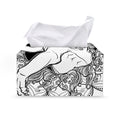 White And Black Leo Sign Print Leather Tissue Box Cover
