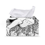White And Black Leo Sign Print Leather Tissue Box Cover