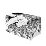 White And Black Leo Sign Print Leather Tissue Box Cover