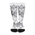 White And Black Leo Sign Print Long Socks