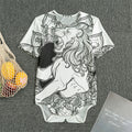 White And Black Leo Sign Print Men's Bodysuit