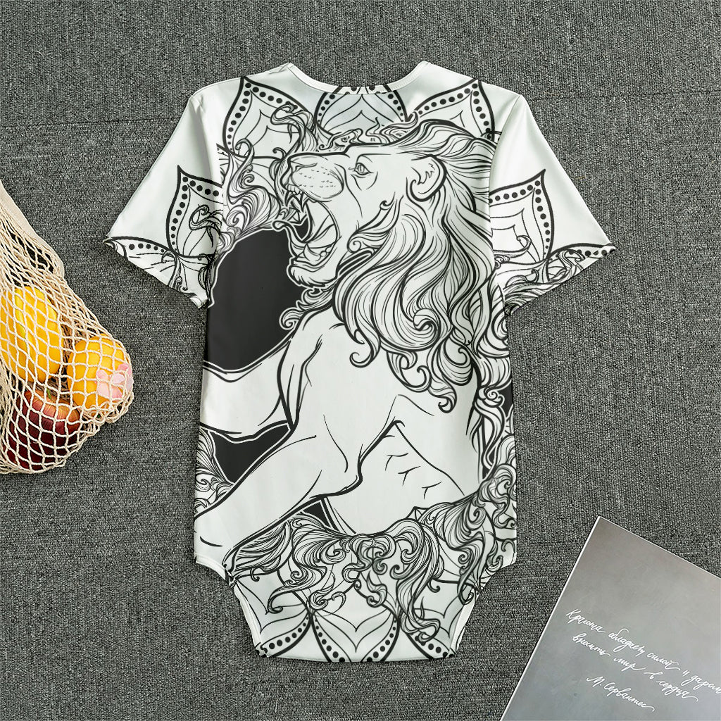 White And Black Leo Sign Print Men's Bodysuit