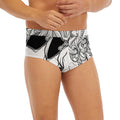 White And Black Leo Sign Print Men's Briefs